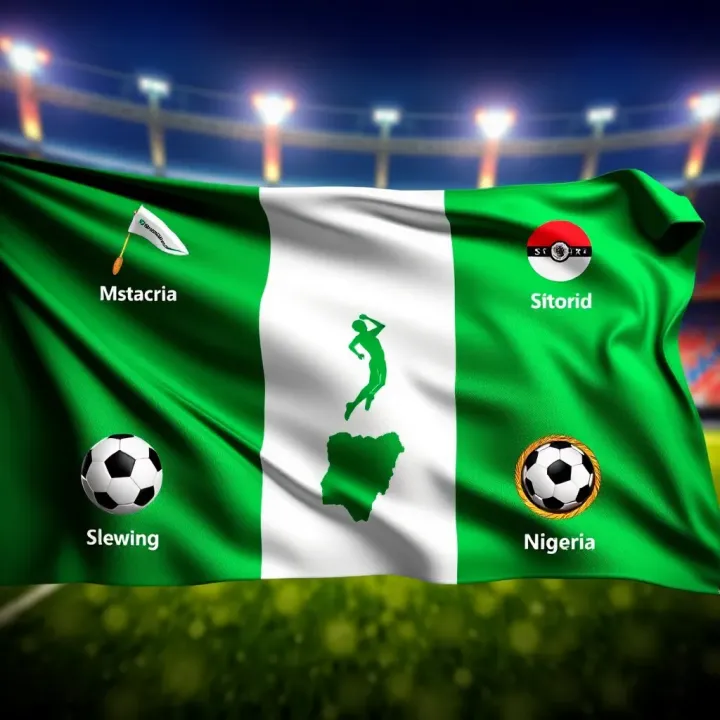 Illustration showing Nigerian flag with sports betting icons representing Msport's legal status