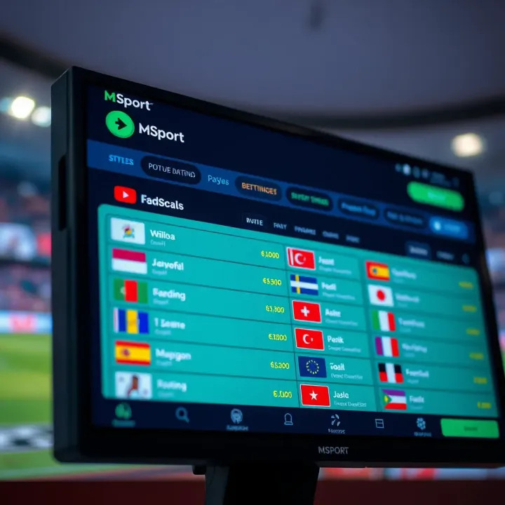 Exploring Football Betting Options on MSport in Nigeria Detailed view of a digital interface displaying various football betting options on MSport platform