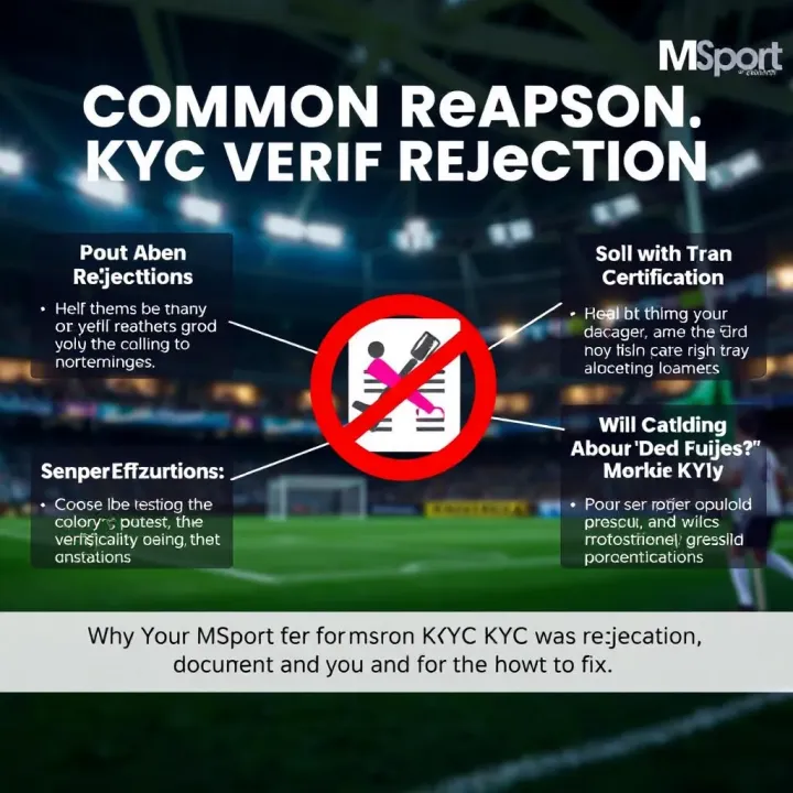 Illustration showing common reasons for document rejection during MSport KYC verification