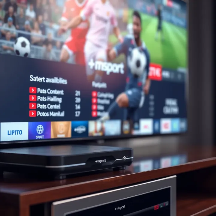 Set-top box connected to a television illustrating platform availability for +msport content in Nigerian homes