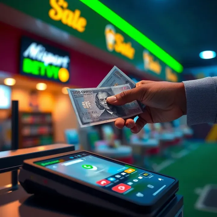 Digital Currency Transfer in Msport Paga Deposits Illustration showing digital currency transfer for sports betting deposits