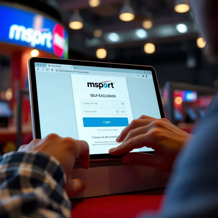 Accessing the msport Self-Exclusion Login Interface User accessing msport self-exclusion login page on a digital device