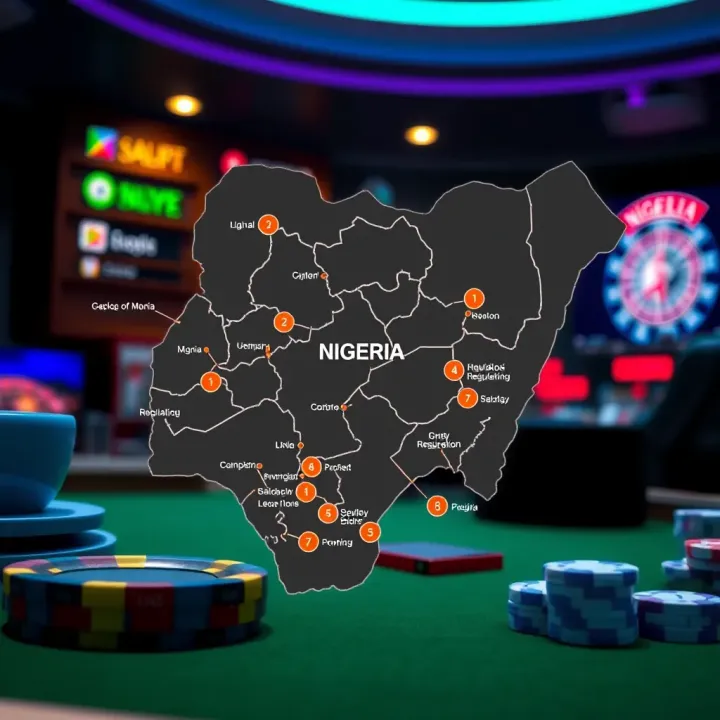 Nigeria Gambling Regulatory Framework Overview Map of Nigeria highlighting gambling regulation zones and official licensing authorities