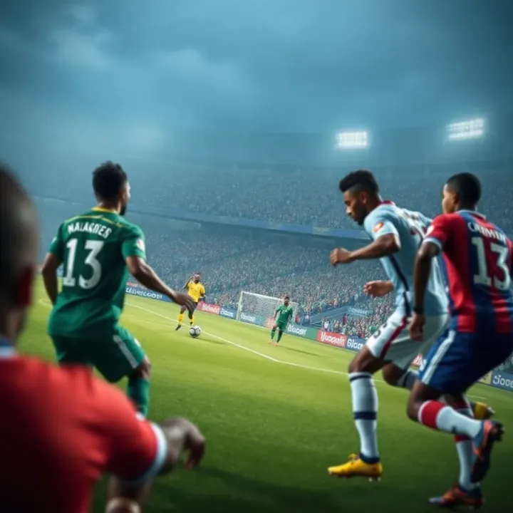 The Influence of MSport on Nigeria's Football and Sports Audience Dynamic football match scene representing Nigeria's vibrant sports culture and viewership