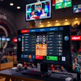 A digital screen showing basketball game live streaming with clear match schedules and vibrant graphics
